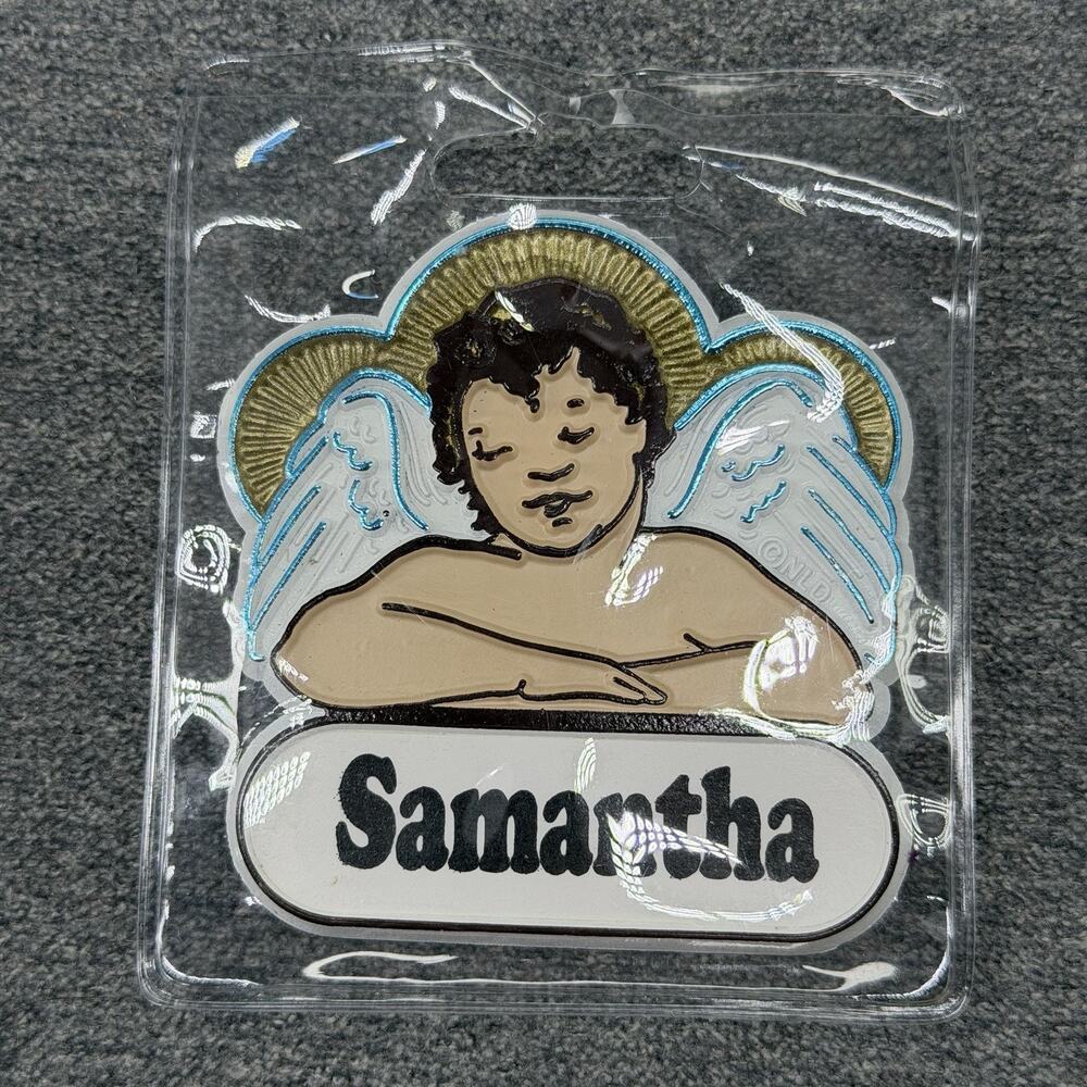Old Samantha Cherub Angel Name Fridge Magnet Cute Retro Custom Novelty Decor NOS